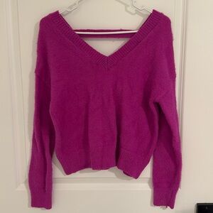 Jessica Simpson Magenta Low-Back Sweater